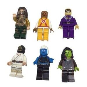 Lego Assorted Lot 6 Six Minifigures Figs Aquaman Jason Momoa Gamora Ninja Orange